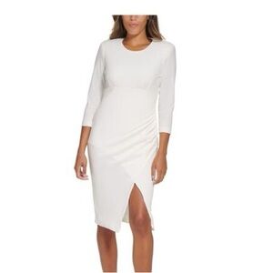 Calvin Klein Cream Long Sleeve Dress